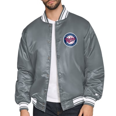  Minnesota Twins Starter Cooperstown Logo Full-Snap Varsity Jacket - Gray
