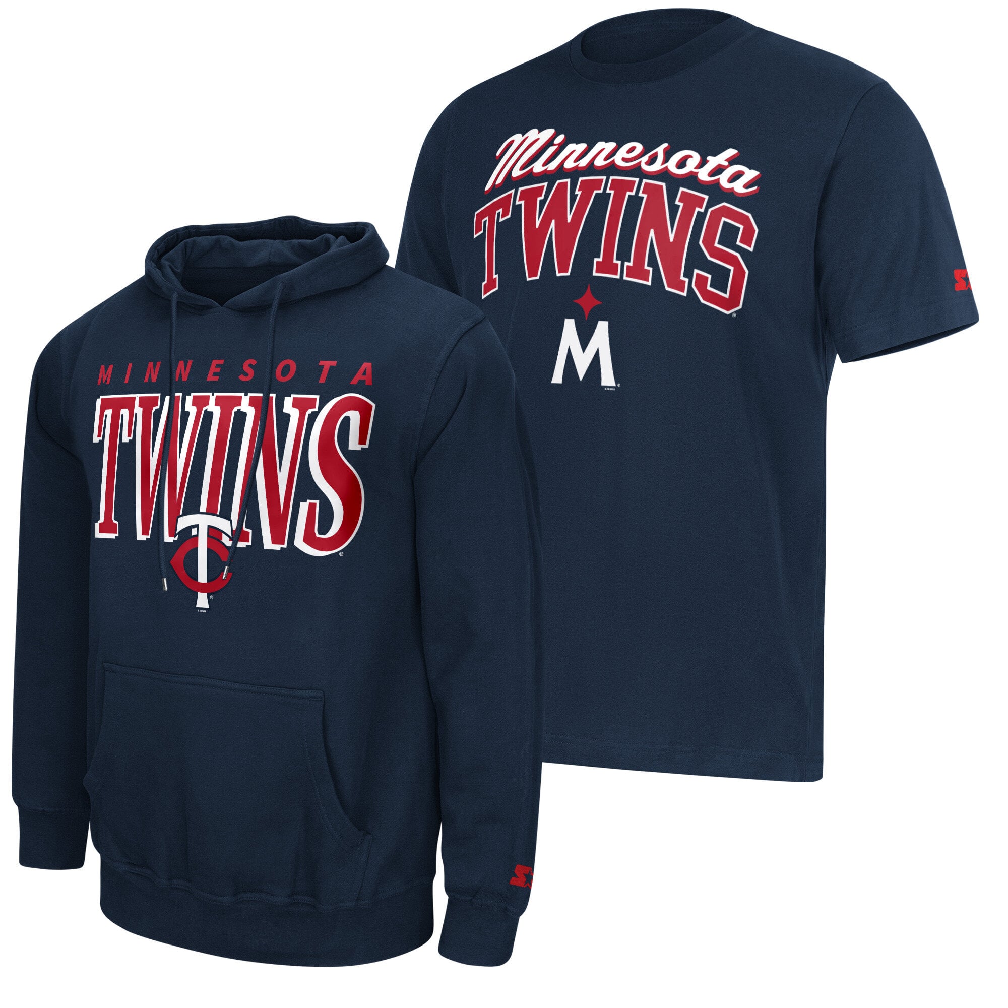 Ensemble sweat à capuche et t-shirt Starter bleu marine avec logo des Minnesota Twins pour homme