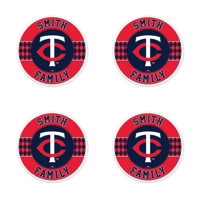 Minnesota Twins 4" Personalized Circular Coasters 4-Pack Set