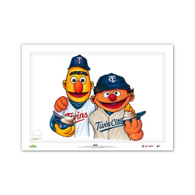 Minnesota Twins Bert & Ernie Limited Edition 24" x 36" Sesame Street Art Print