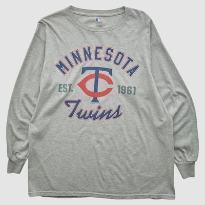 Minnesota Twins Genuine Merchandise 2010s Long Sleeve T-shirt - Heather Gray - XL by Fanatics Real Vintage