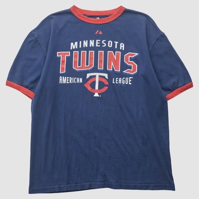 Minnesota Twins Majestic 2000s T-shirt - Navy - L by Fanatics Real Vintage