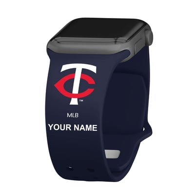 Minnesota Twins Personalized Silicone Apple Watch Band - Navy