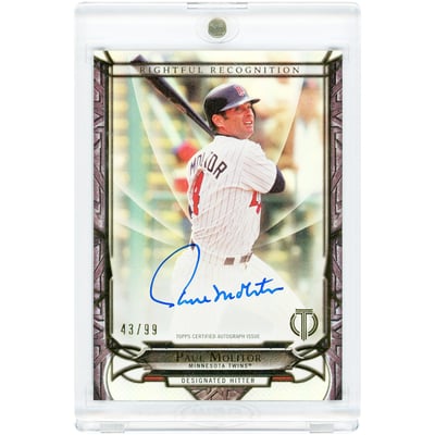 Paul Molitor Minnesota Twins Autographed 2016 Topps Tribute Rightful Recognition #NOW-PM #43/99 Card