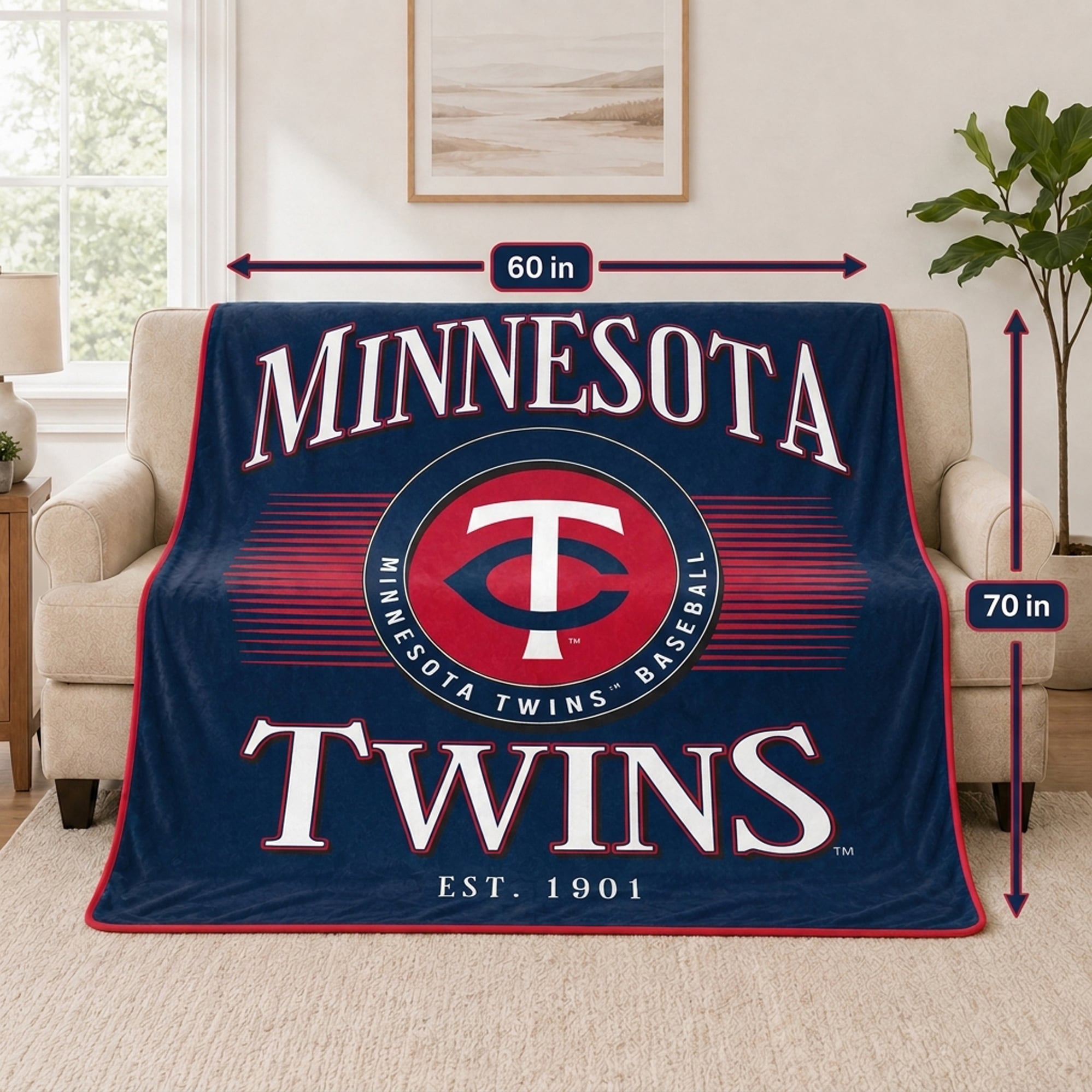Couverture ultra douce Pegasus Minnesota Twins Spotlight Arch 60" x 70"