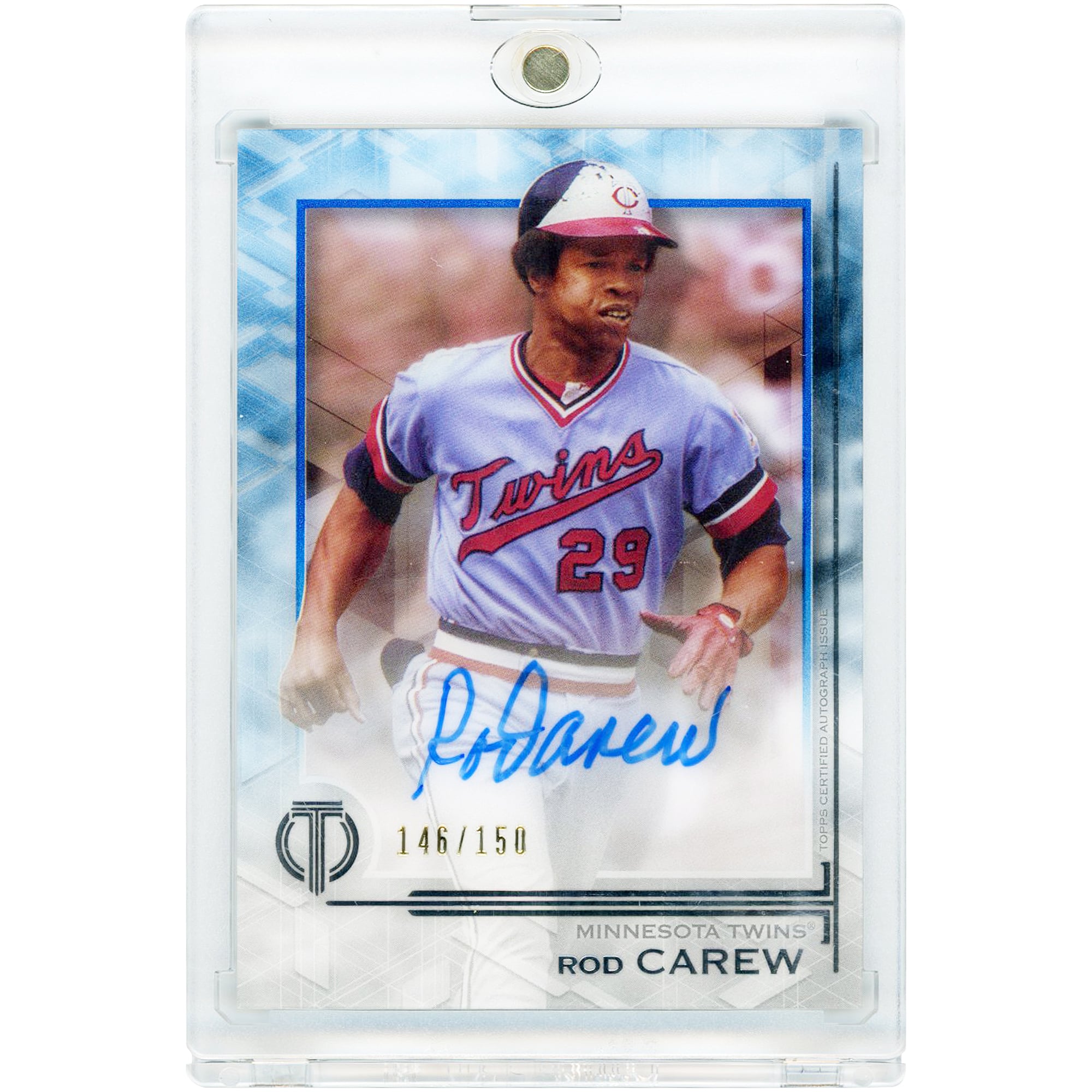 Carte autographiée Rod Carew des Twins du Minnesota, collection Topps Tribute 2019 #TA-RCA #146/150