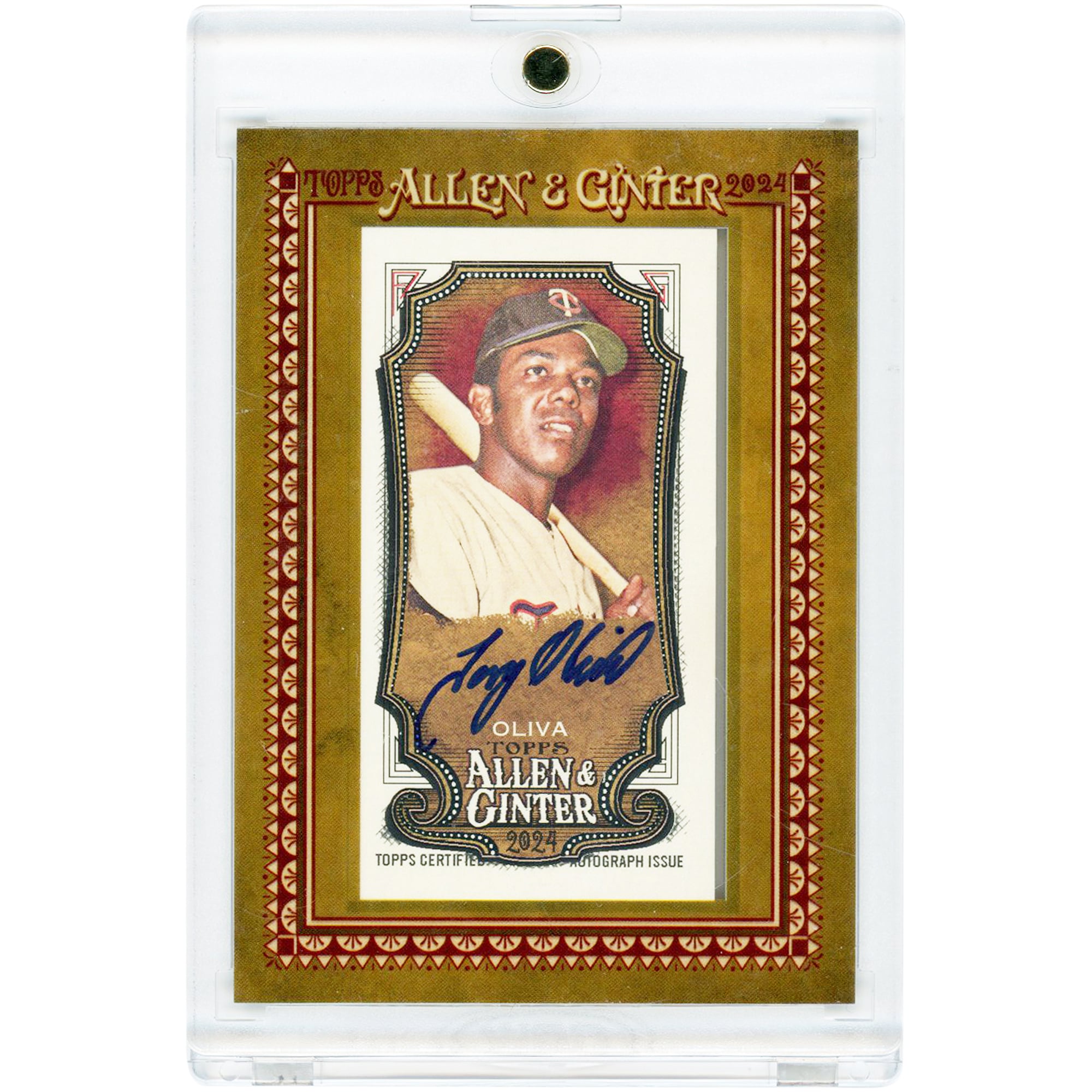 Carte Topps Allen & Ginter Mini #MA-TO 2024 autographiée par Tony Oliva (Minnesota Twins)