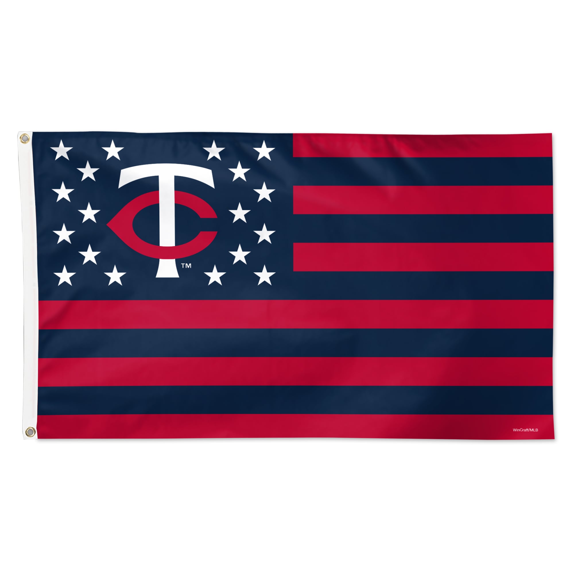 WinCraft Minnesota Twins 3' x 5' Single-Sided Deluxe Patriotic Stars & Stripes Flag