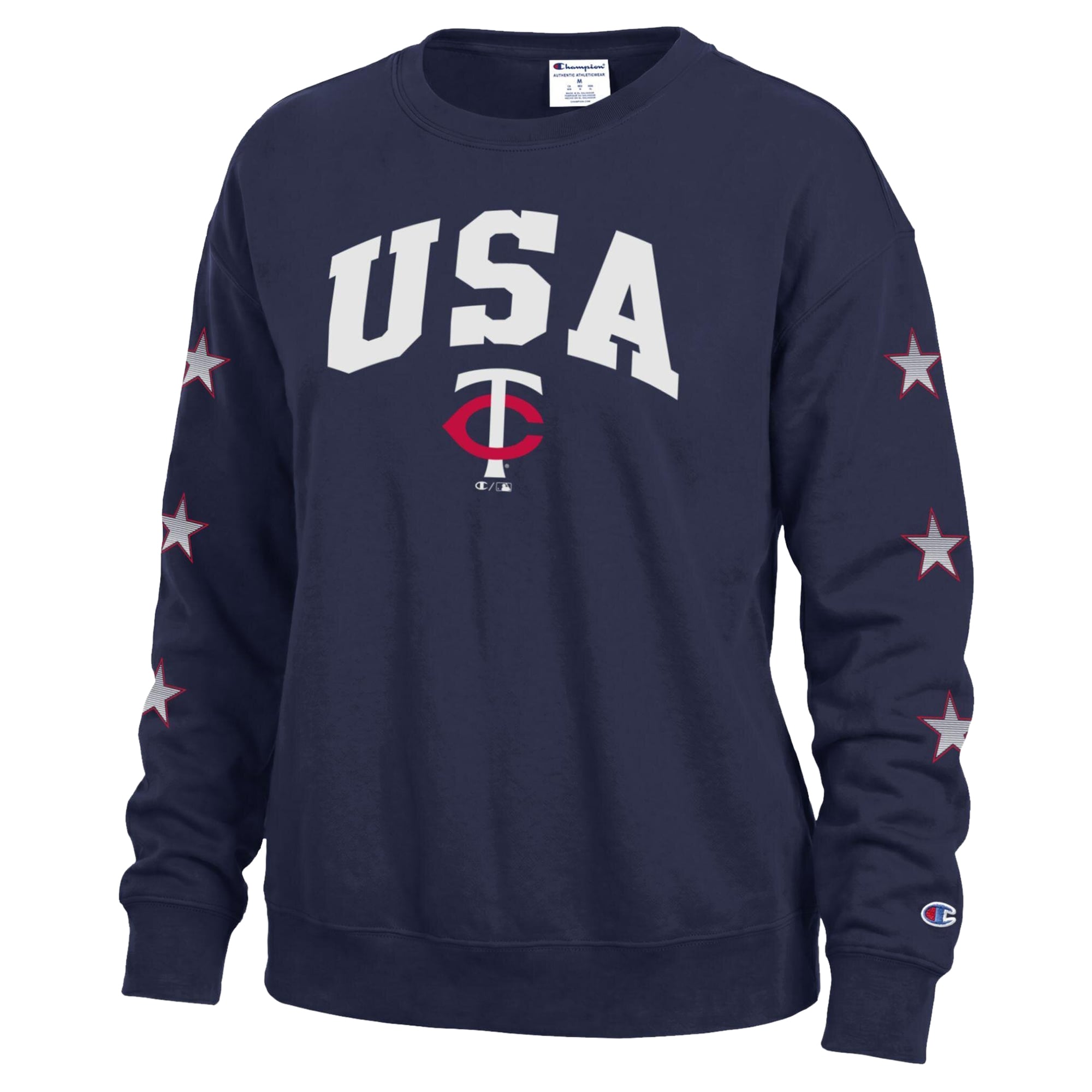 Sweat-shirt à col rond en polaire Champion bleu marine Minnesota Twins Americana pour femme