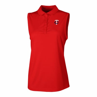 Minnesota Twins Columbia Women's  Ace Flair Sleeveless Tank Polo - Red