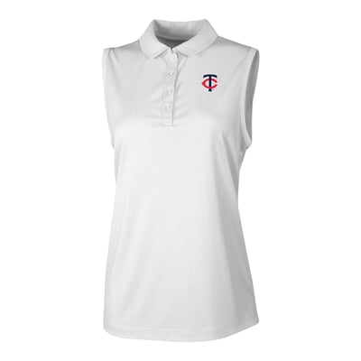Minnesota Twins Columbia Women's  Ace Flair Sleeveless Tank Polo - White