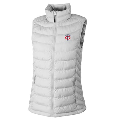 Minnesota Twins Columbia Women's  Powder Lite II Omni-Heat Reflective Full-Zip Vest - White