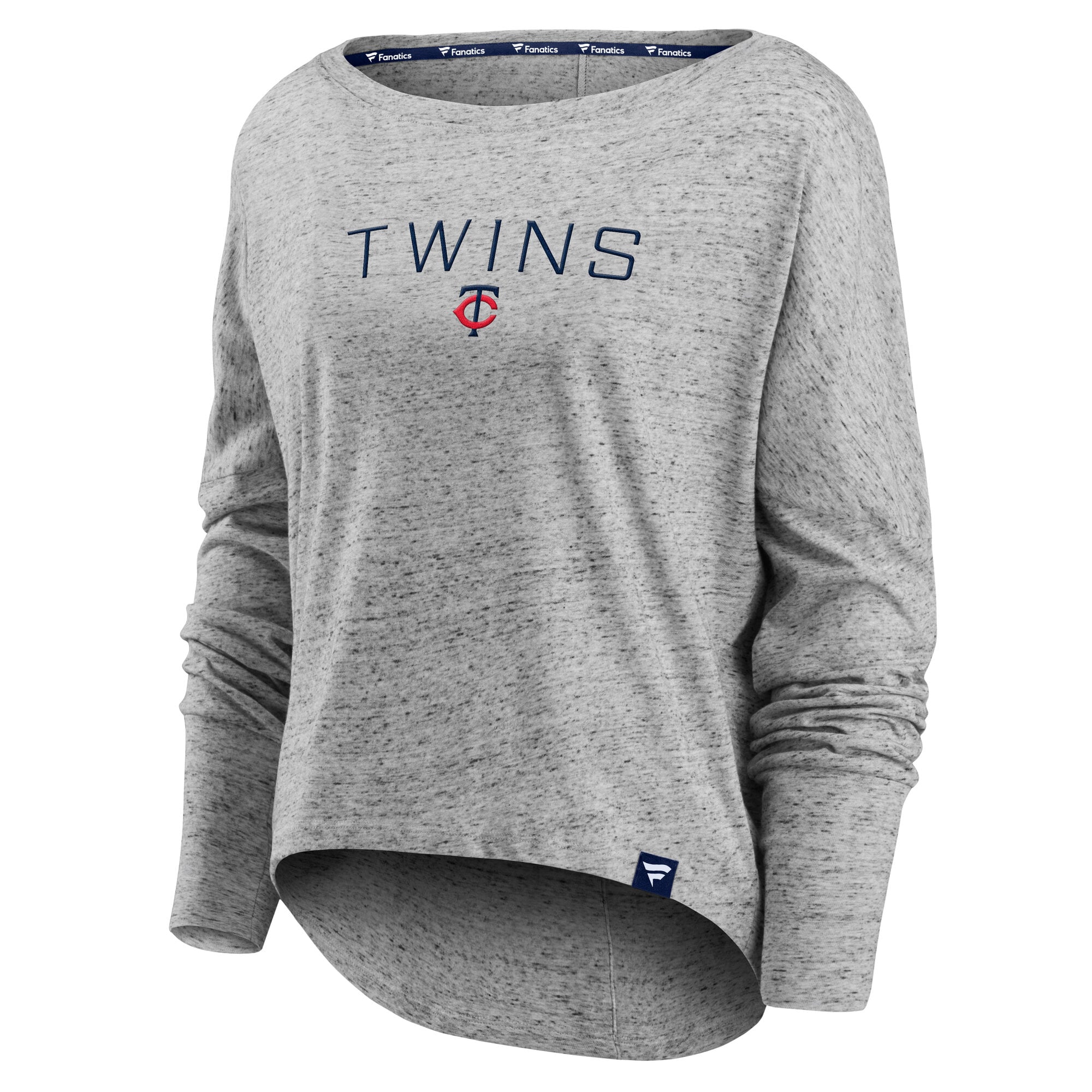 T-shirt à manches longues Fanatics gris Minnesota Twins Nostalgia pour femmes