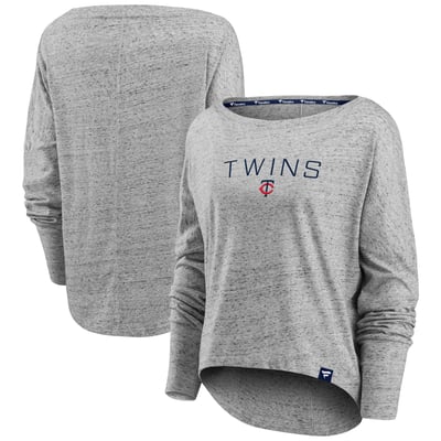 Minnesota Twins Fanatics Women's Nostalgia Long Sleeve T-Shirt - Gray