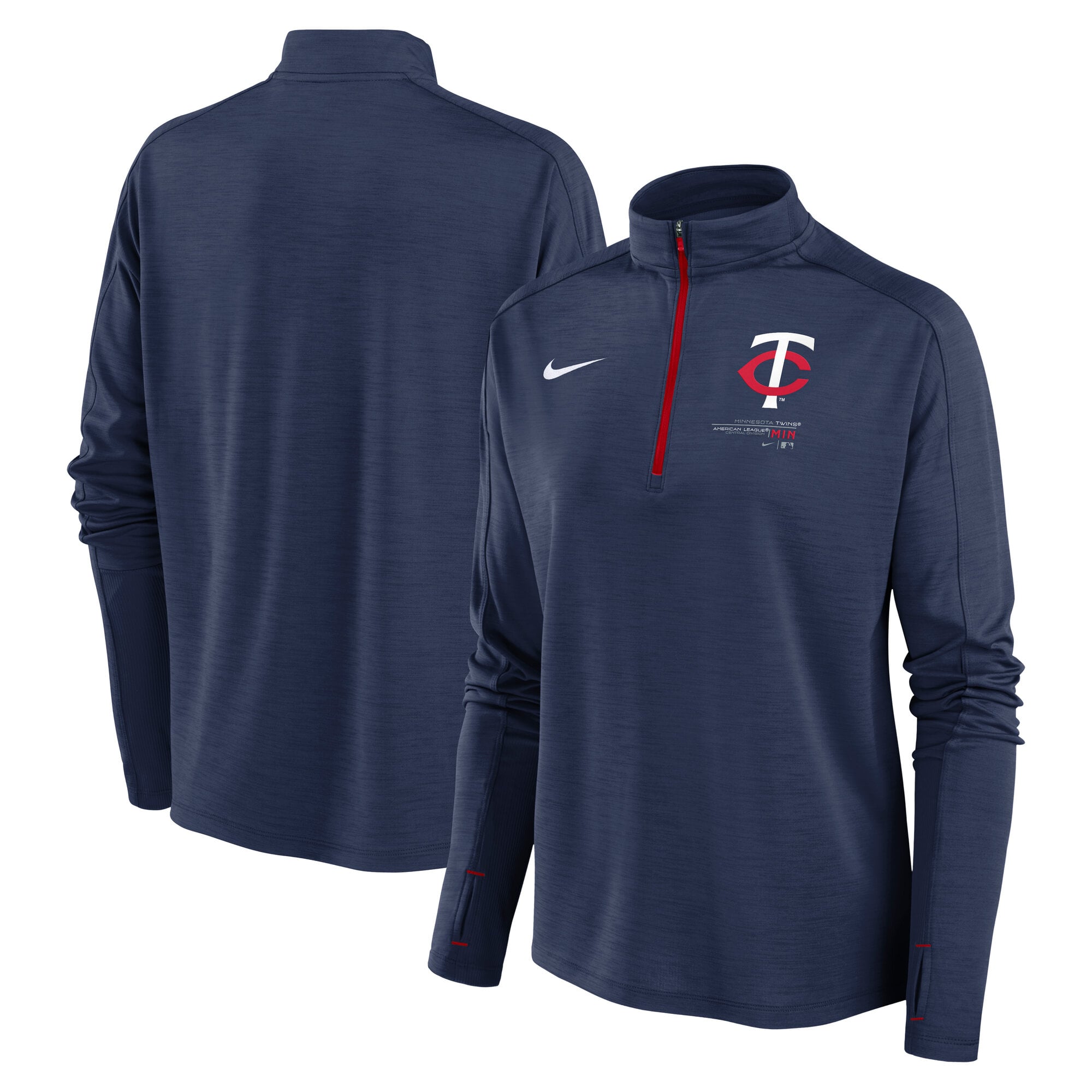 Pull-over Nike Pacer Dri-FIT bleu marine pour femme, modèle des Minnesota Twins.
