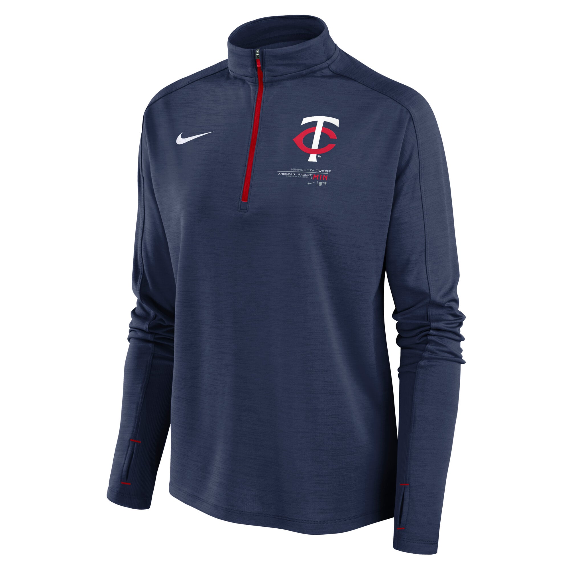 Pull-over Nike Pacer Dri-FIT bleu marine pour femme, modèle des Minnesota Twins.