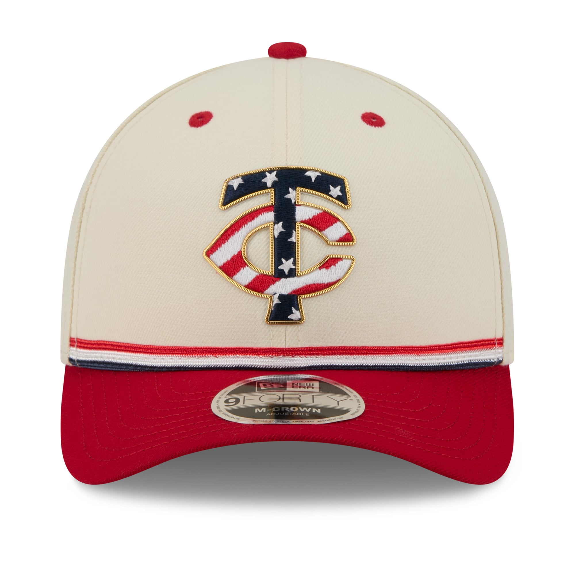 Youth New Era Cream/Red Minnesota Twins USA 250 9FORTY M-Crown Adjustable Hat