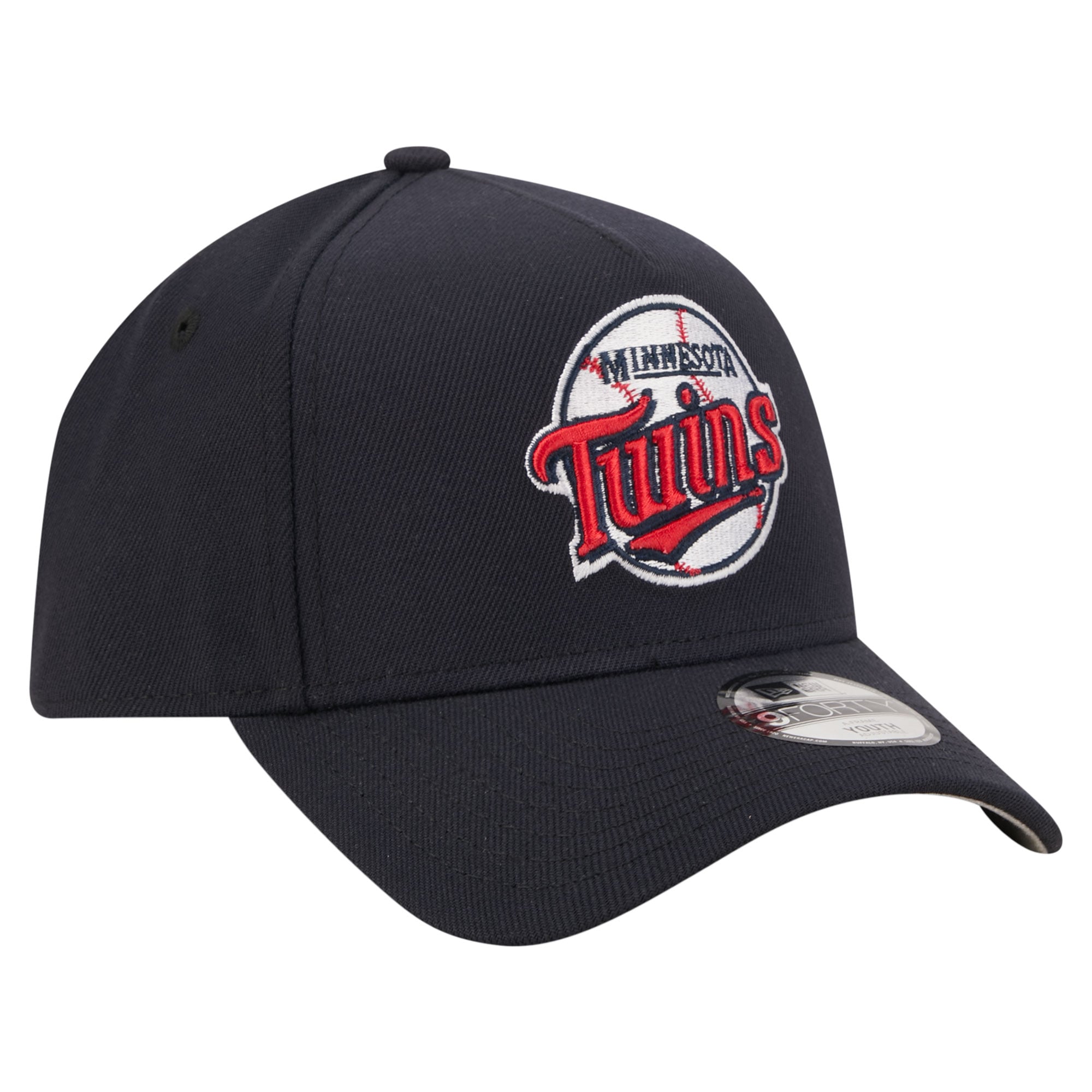 Youth New Era  Navy Minnesota Twins Cooperstown Logo 9FORTY A-Frame Adjustable Hat