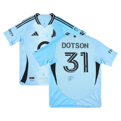 Hassani Dotson Minnesota United FC Autographed Fanatics Authentic Match-Used #31 Blue Jersey from the 2025 MLS Season - Size M