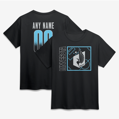 Minnesota United FC Big & Tall Home Field Pop Personalized Name & Number T-Shirt - Black