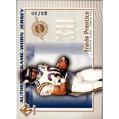 2002 Private Stock Game Worn Jerseys Numbers #74 Travis Prentice/30