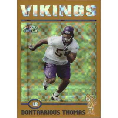 2004 Topps Chrome Gold Xfractors #187 Dontarrious Thomas