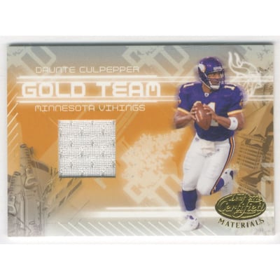 2005 Leaf Certified Materials Gold Team Jersey #GT10 Daunte Culpepper