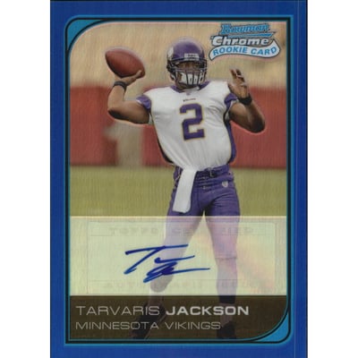 2006 Bowman Chrome Rookie Autographs Blue Refractors #247 Tarvaris Jackson