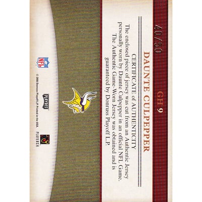 2006 Playoff Prestige Gridiron Heritage Jerseys Prime #9 Daunte Culpepper