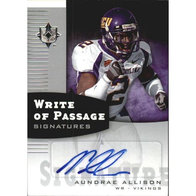 2007 Ultimate Collection Write of Passage Signatures #WPAA Aundrae Allison