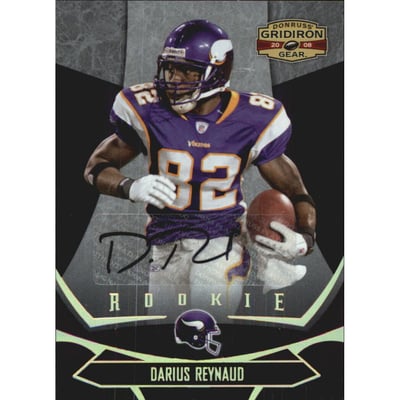 2008 Donruss Gridiron Gear Autographs Gold Holofoil #123 Darius Reynaud
