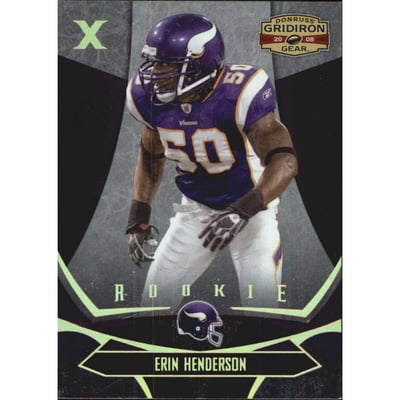 2008 Donruss Gridiron Gear Gold Holofoil X's #131 Erin Henderson