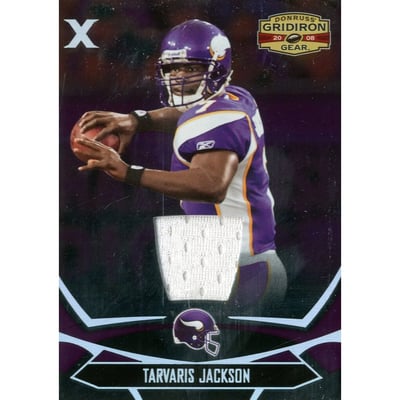 2008 Donruss Gridiron Gear Jerseys X's #55 Tarvaris Jackson