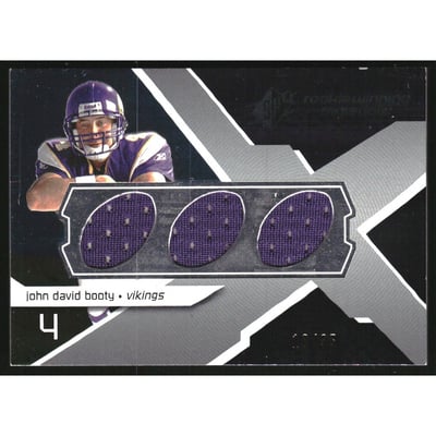 2008 SPx Rookie Materials Football Shape Triple 35 #RMJB John David Booty