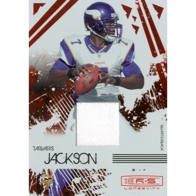 2009 Donruss Rookies and Stars Longevity Materials Ruby #57 Tarvaris Jackson/299
