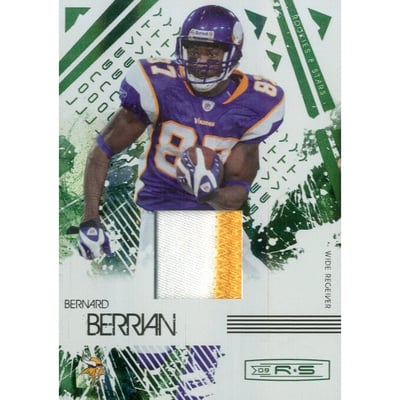 2009 Donruss Rookies and Stars Materials Emerald Prime Longevity #56 Bernard Berrian/50