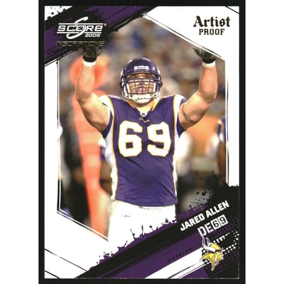 2009 Score Inscriptions Artist's Proof #166 Jared Allen