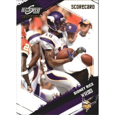 2009 Score Inscriptions Scorecard #168 Sidney Rice