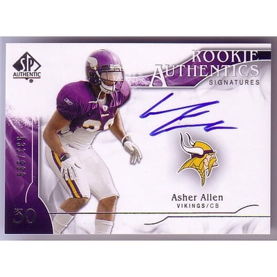 2009 SP Authentic #301 Asher Allen AU RC