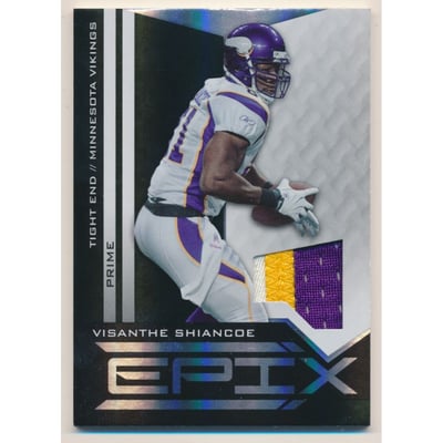 2010 Epix Epix Jerseys Prime Black #70 Visanthe Shiancoe/50