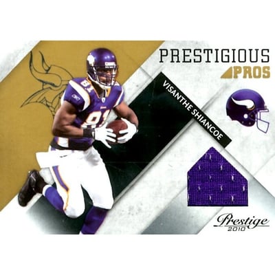 2010 Prestige Prestigious Pros Materials Gold #49 Visanthe Shiancoe
