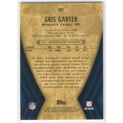 2010 Topps Supreme Blue #80 Cris Carter
