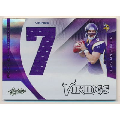 2011 Absolute Memorabilia Rookie Premiere Materials Oversize Jersey Number #213 Christian Ponder