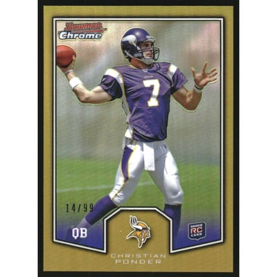 2011 Bowman Chrome Rookie Preview Inserts Refractors #BCR15 Christian Ponder
