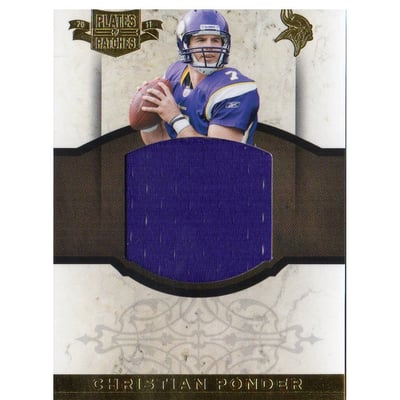 2011 Panini Plates and Patches Rookie Jumbo Materials #8 Christian Ponder/25