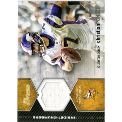 2012 Bowman Inside the Numbers Relics #ITNRCP Christian Ponder