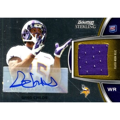 2012 Bowman Sterling #BSARGC Greg Childs JSY AU