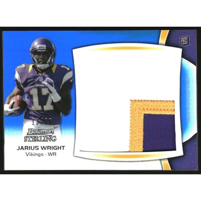 2012 Bowman Sterling Relics Jumbo Blue Refractors #BSJRPJW Jarius Wright