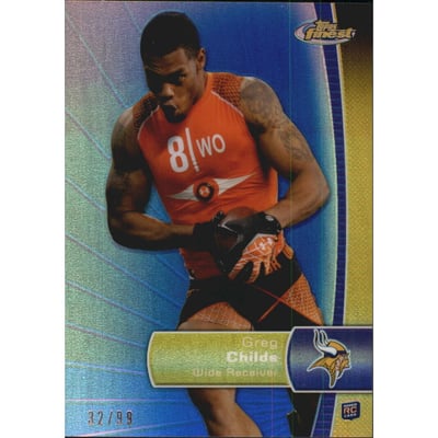 2012 Finest Blue Refractors #147 Greg Childs