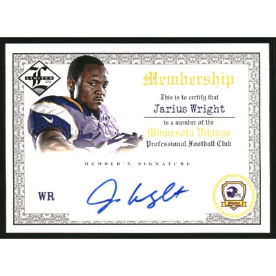 2012 Limited Membership Autographs #28 Jarius Wright/99